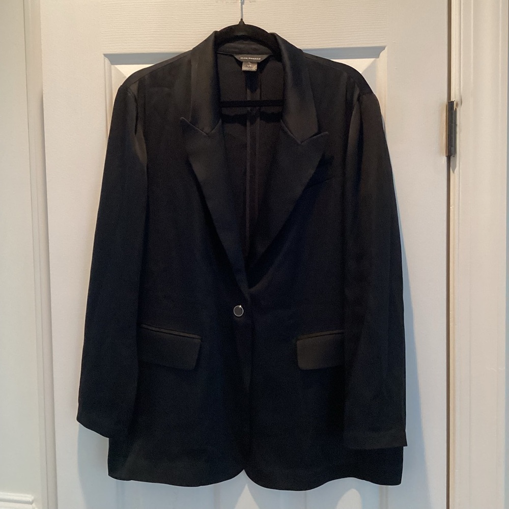 Club Monaco Fluid Black Evening Blazer Jacket Size L